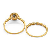 Two Piece Oval Natural Stone Bridal Ring