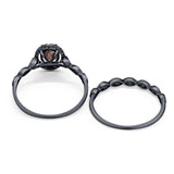 Two Piece Oval Natural Stone Bridal Ring