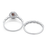 Two Piece Oval Natural Stone Bridal Ring