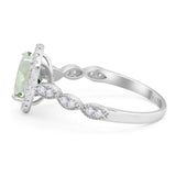 Art Deco Oval Natural Stone Halo Ring