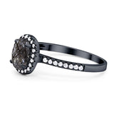 Art Deco Oval Natural Stone Wedding Ring