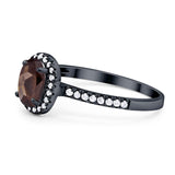 Art Deco Oval Natural Stone Wedding Ring
