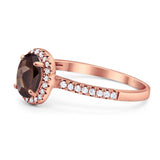Art Deco Oval Natural Stone Wedding Ring