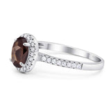 Art Deco Oval Natural Stone Wedding Ring