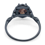 Art Deco Oval Natural Stone Flower Ring