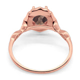 Art Deco Oval Natural Stone Flower Ring