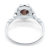 Art Deco Oval Natural Stone Flower Ring