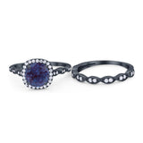Two Piece Round Natural Stone Ring