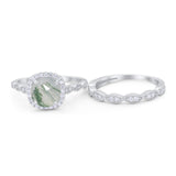 Two Piece Round Natural Stone Ring