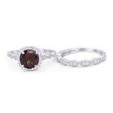 Two Piece Round Natural Stone Ring