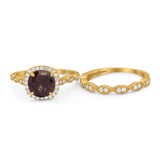 Two Piece Round Natural Stone Ring
