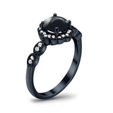Art Deco Halo Floral Ring