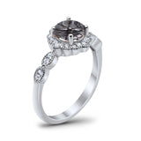 Art Deco Halo Floral Ring