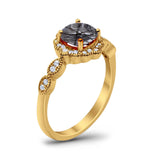 Art Deco Halo Floral Ring