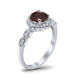 Art Deco Halo Floral Ring