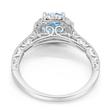 Art Deco Round Natural Stone Wedding Ring