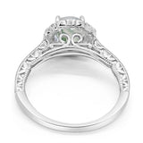Art Deco Round Natural Stone Wedding Ring