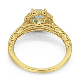 Art Deco Round Natural Stone Wedding Ring