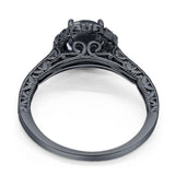 Art Deco Round Natural Stone Wedding Ring