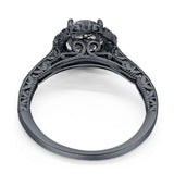 Art Deco Round Natural Stone Wedding Ring