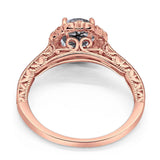 Art Deco Round Natural Stone Wedding Ring
