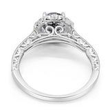 Art Deco Round Natural Stone Wedding Ring