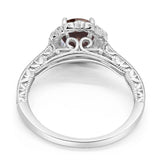 Art Deco Round Natural Stone Wedding Ring