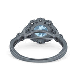 Art Deco Halo Engagement Ring