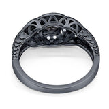 Art Deco Round Natural Stone Leaf Style Ring