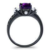 Art Deco Round Natural Stone Three Stone Ring