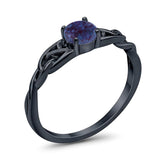Vintage Style Round Natural Stone Trinity Ring