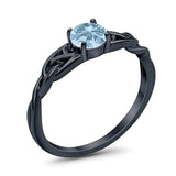 Vintage Style Round Natural Stone Trinity Ring