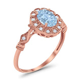 Art Deco Oval Natural Stone Wedding Ring