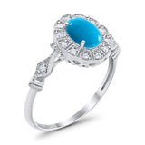 Art Deco Oval Natural Stone Wedding Ring