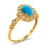 Art Deco Oval Natural Stone Wedding Ring