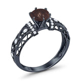 Art Deco Round Natural Stone Floral Ring