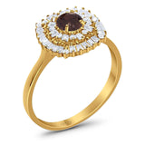Round Natural Stone Cocktail Ring