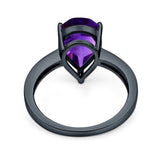 Pear Teardrop Solitaire Tapered Ring