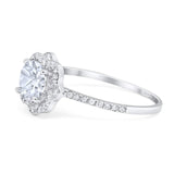 Art Deco Round Natural Stone Floral Ring