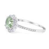 Art Deco Round Natural Stone Floral Ring