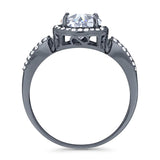 Art Deco Round Natural Stone Split Shank Ring