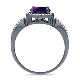 Art Deco Round Natural Stone Split Shank Ring