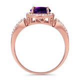Art Deco Round Natural Stone Split Shank Ring