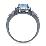 Art Deco Round Natural Stone Split Shank Ring
