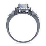 Art Deco Round Natural Stone Split Shank Ring