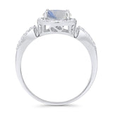 Art Deco Round Natural Stone Split Shank Ring