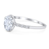 Art Deco Oval Natural Stone Beaded Ring