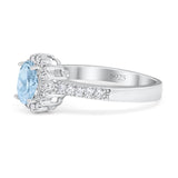 Oval Natural Stone Flower Ring