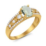 Vintage Style Oval Natural Stone Ring