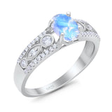 Vintage Style Oval Natural Stone Ring
